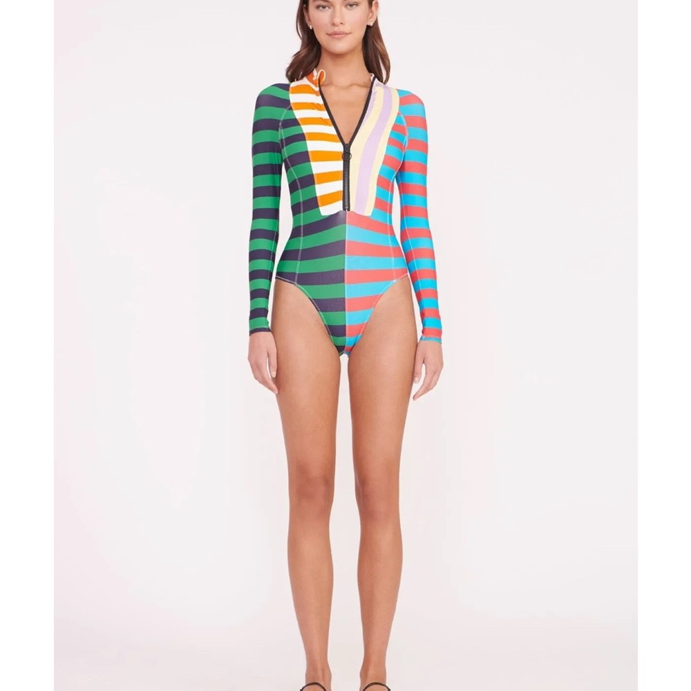 Staud Amalia Rash Guard cabana stripe